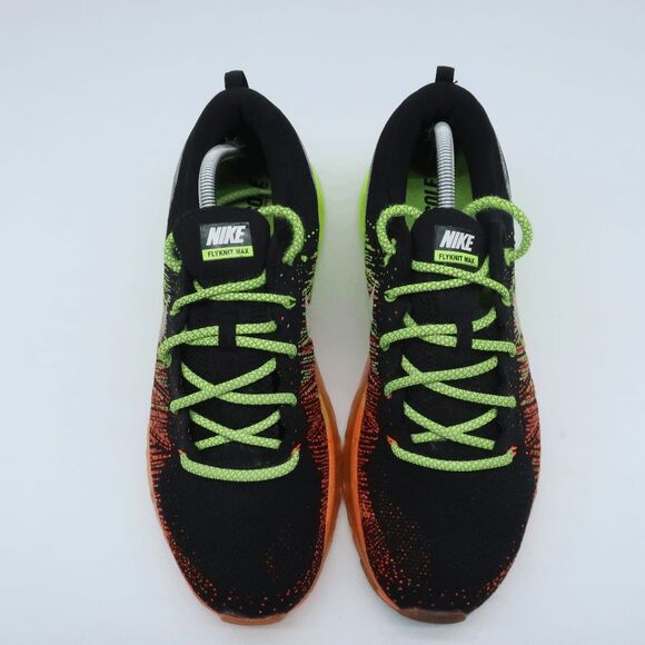 Nike Flyknit Air Max Sneakers Men's Size 10.5 - Rare Black/Atomic Orange/Volt - Picture 4 of 9